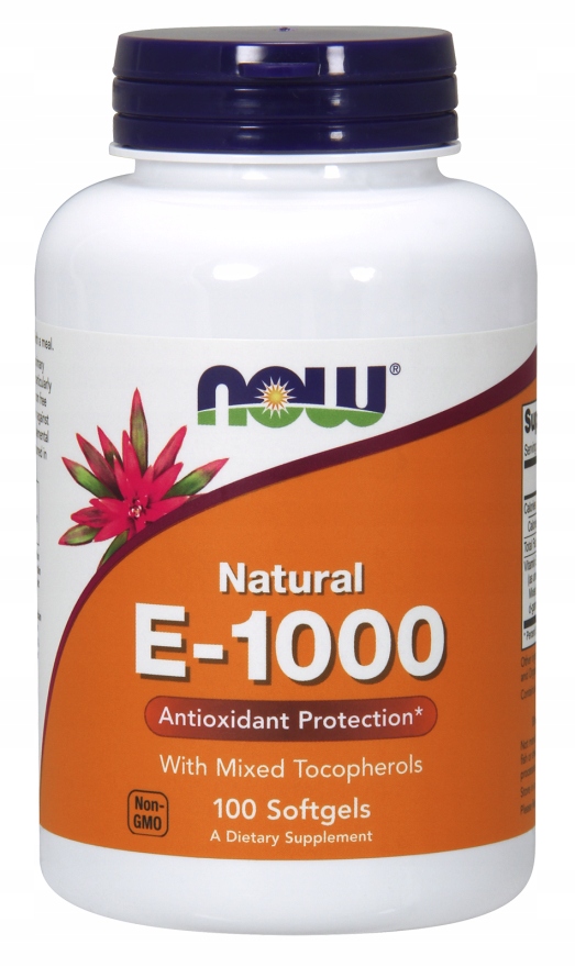 TERAZ Vitamín E-1000 Prírodný SILNÝ ANTIOXIDANT 100k