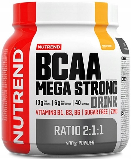 Aminokyseliny - NUTREND BCAA MEGA Silná 400g + Glutamín Vitamíny