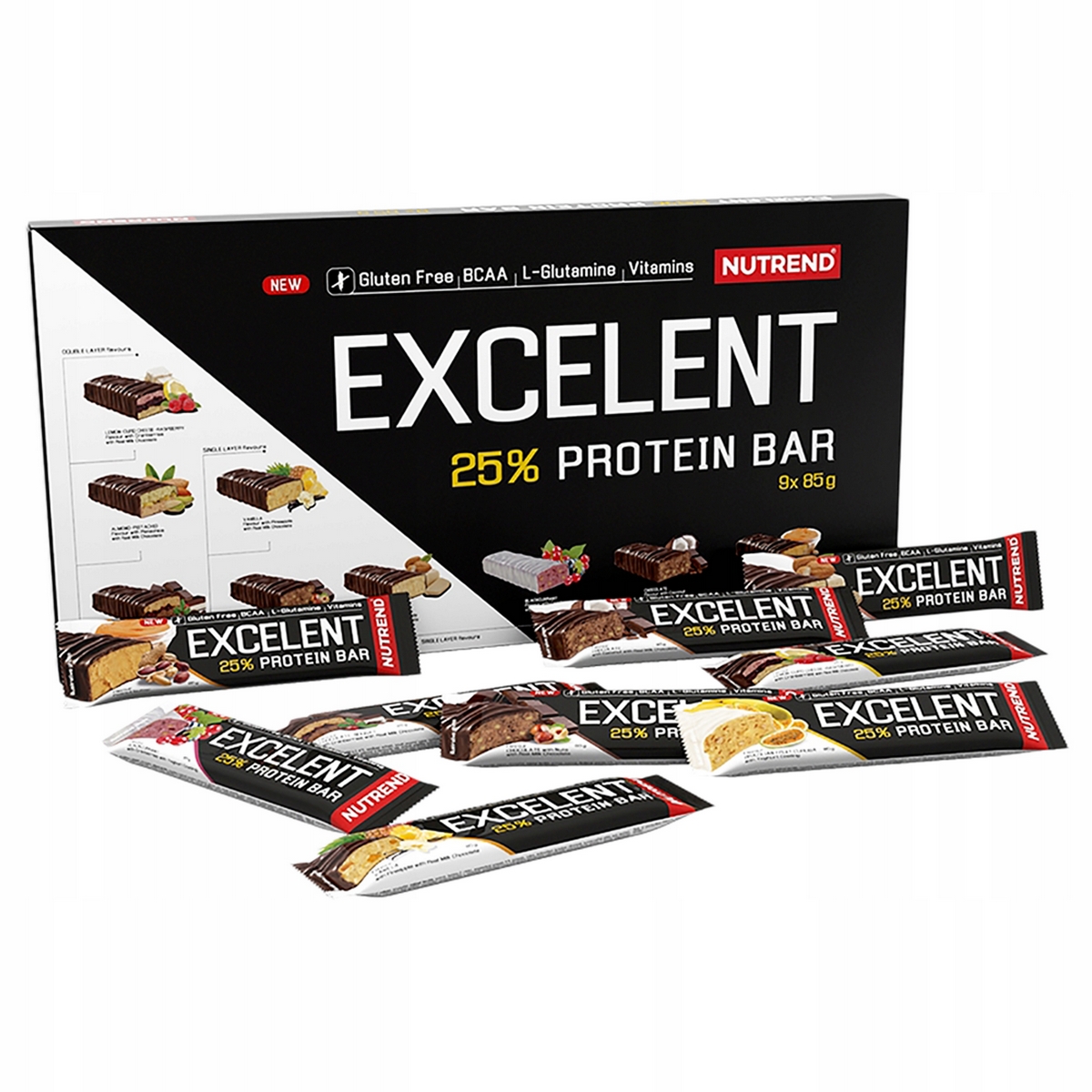 Proteín - NUTREND EXCELENT 9x85g NAJLEPŠÍ PROTEÍNOVÝ BAR