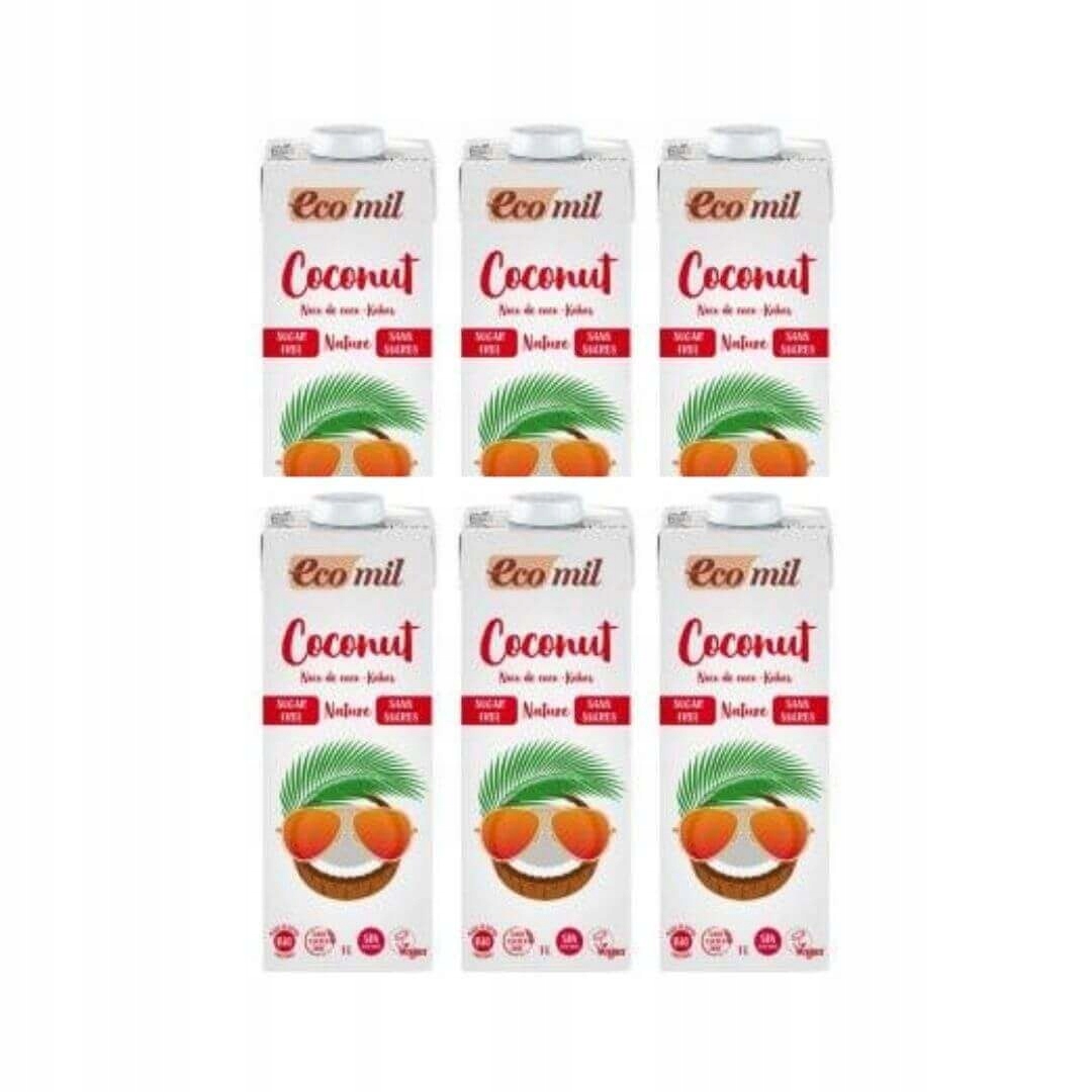 Kokosový nápoj bez cukru BIO 6 x1L ECOMIL