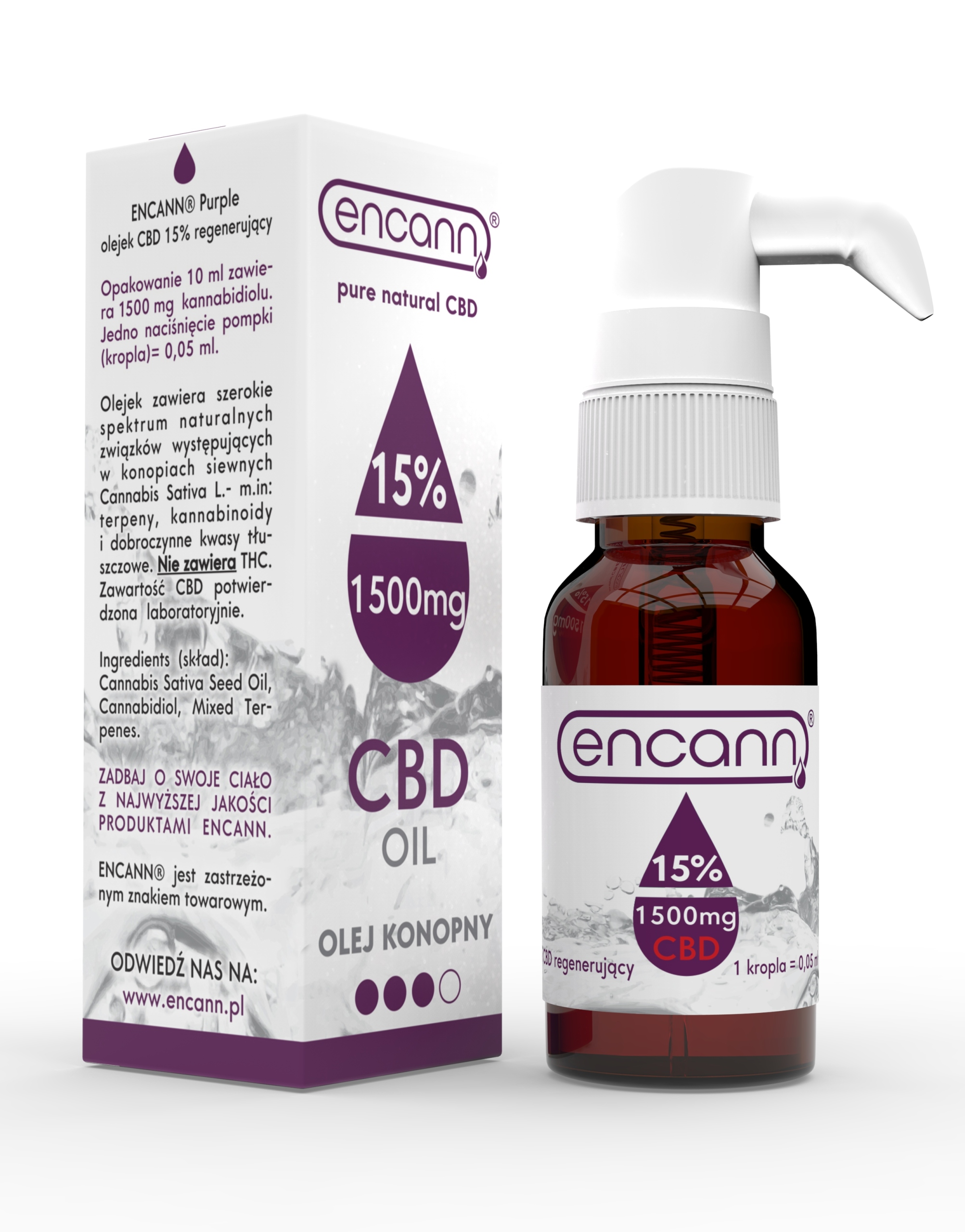 CBD - CBD olej 15% konope Encann certifikované 10ml