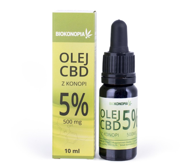CBD - Konopný olej 5% CBD 500 mg 10 ml Bioconopia FREE