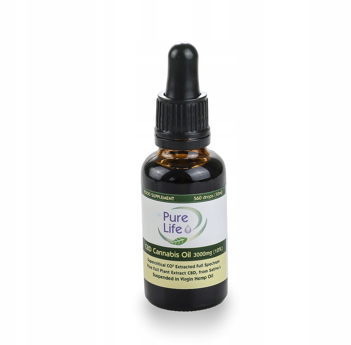 CBD - Konopný olej Pure Life 10% CBD 3000mg / 30 ml Výpredaj