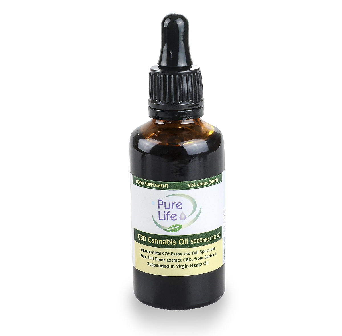 CBD - Clough olej Pure Life 10% CBD 5000 mg / 50 ml Výpredaj