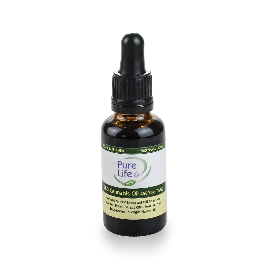 CBD - Clough olej Pure Life 15% CBD 4500mg / 30 ml Výpredaj