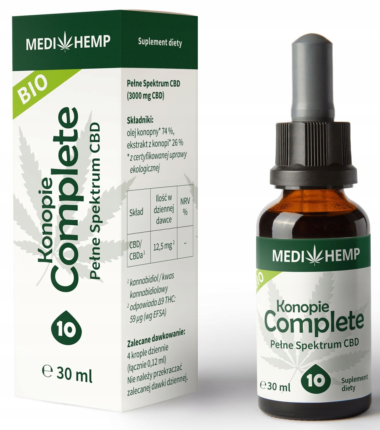 CBD - MediHemp Oil 10% CBD + CBDA 30ML Kompletné CO2
