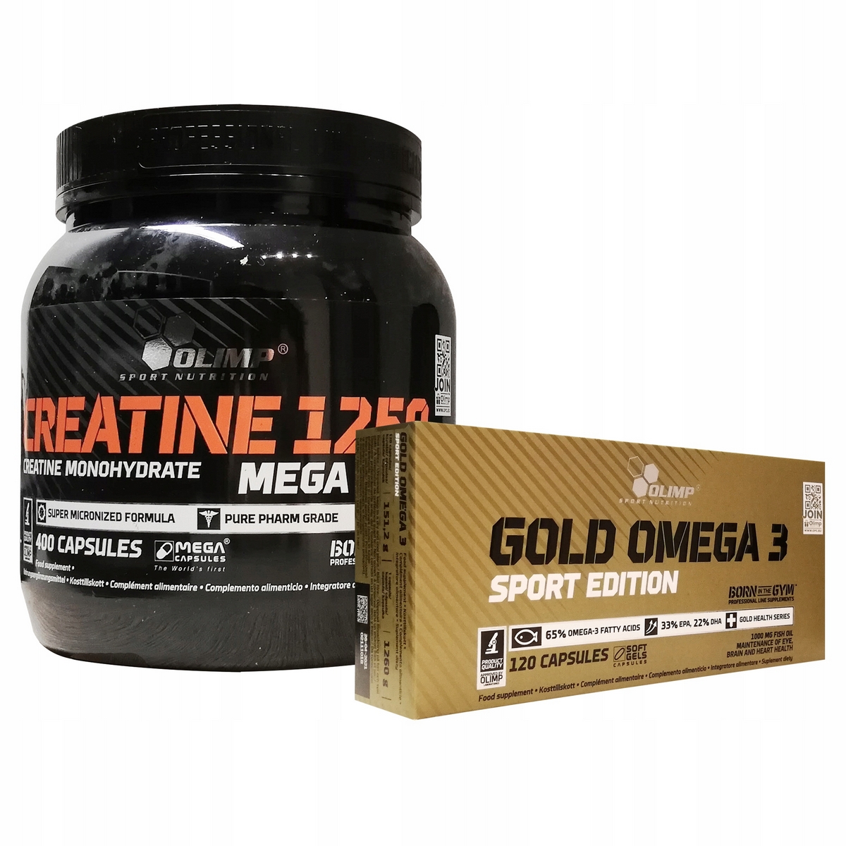 Kreatín - OLIMP CREATINE MC 400k CREATINE + GOLD OMEGA 3 120k