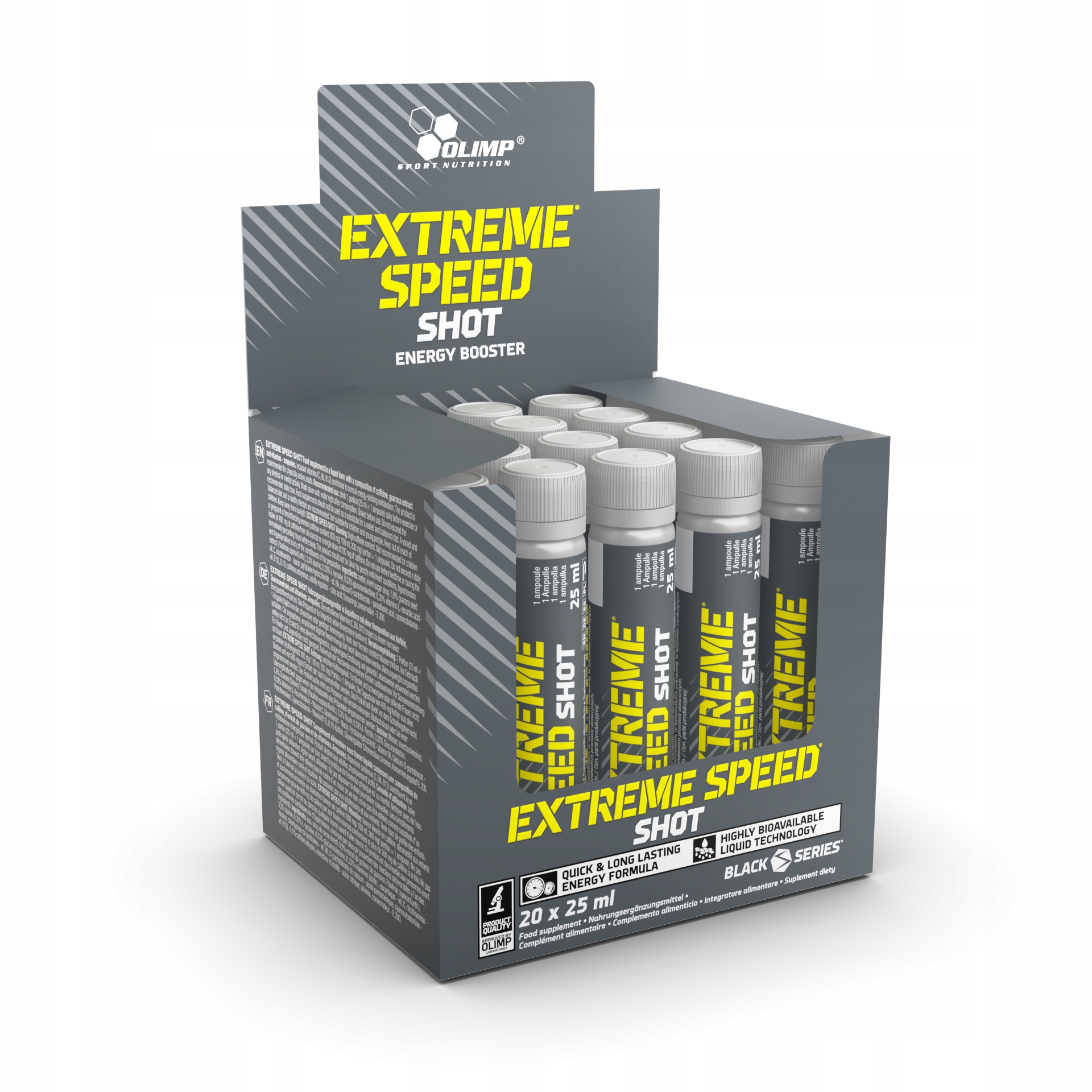 OLIMP Extrémna rýchlosť strieľaná 20 x 25ml kofeín energie