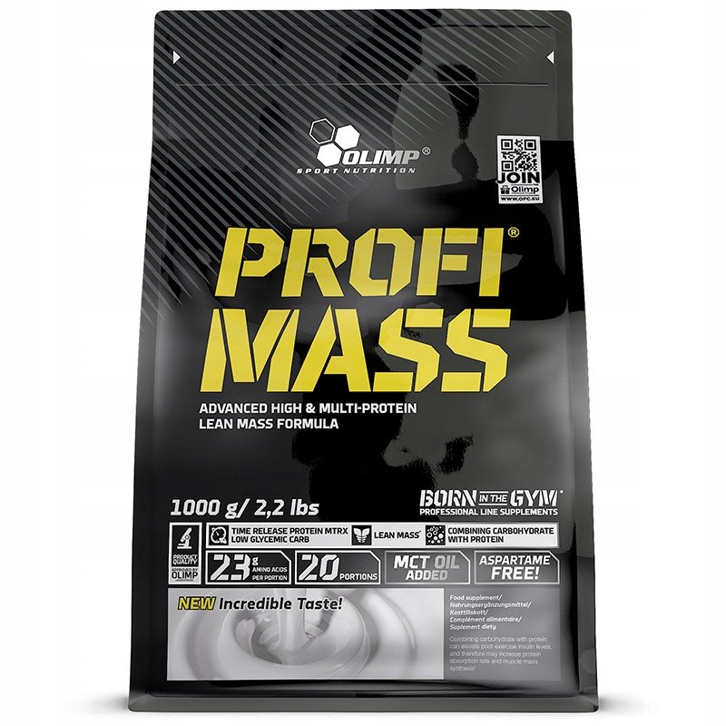 Gainer - OLIMP PROFI MASS 1000 g Gainer 1 kg bielkovinovej hmotnosti