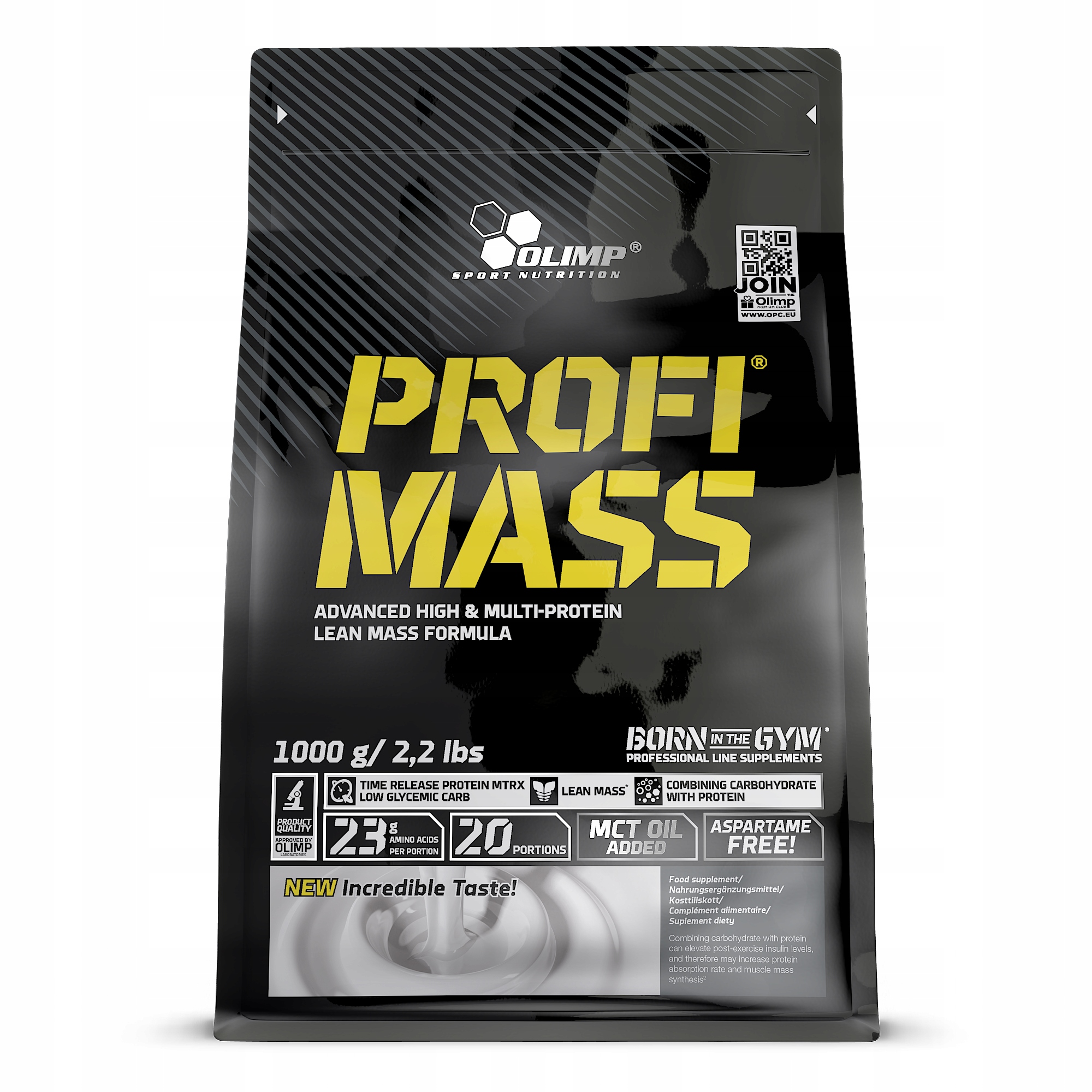 Gainer - OLIMP PROFI MASS 1KG BULLK 1: 1 Proteinové uhlie