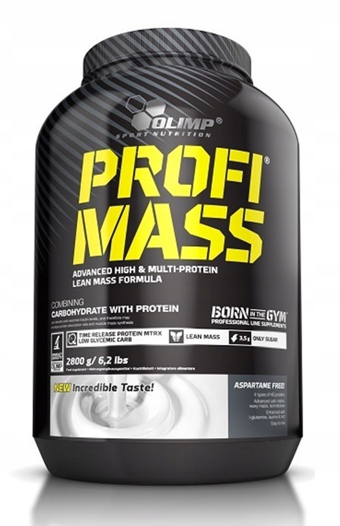 Gainer - OLIMP PROFI MASS 2500 g Gainer Protein Hromadná sila