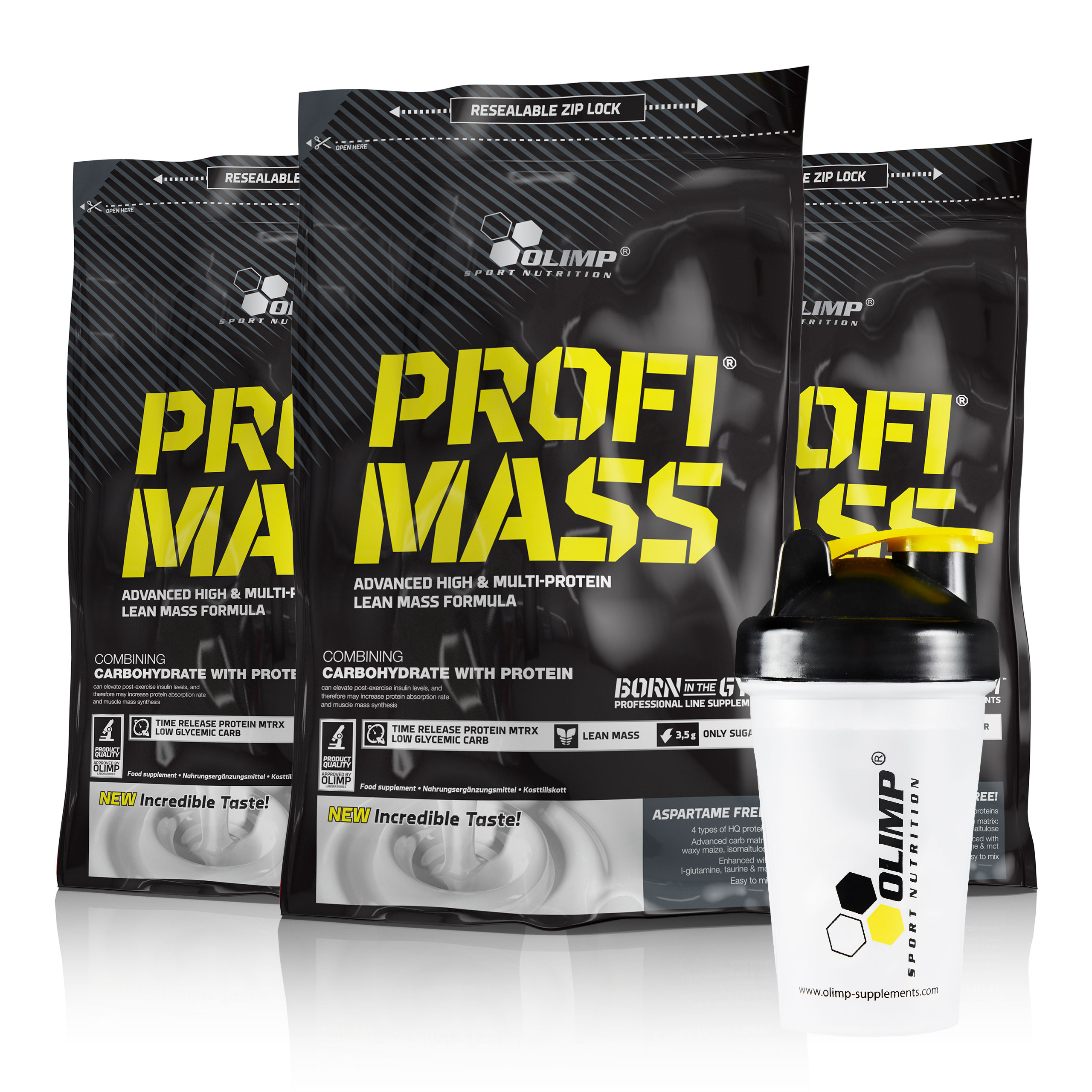Gainer - OLIMP PROFI HMOTNOSŤ 3000g GAINER PROTEÍNOVÝ BULKOVÝ + SHAKER