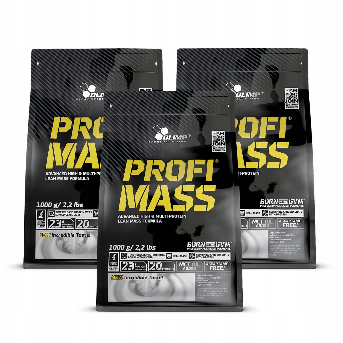 Gainer - OLIMP PROFI hmotnosť 3x1000g Svalová hmotnosť WPC proteín