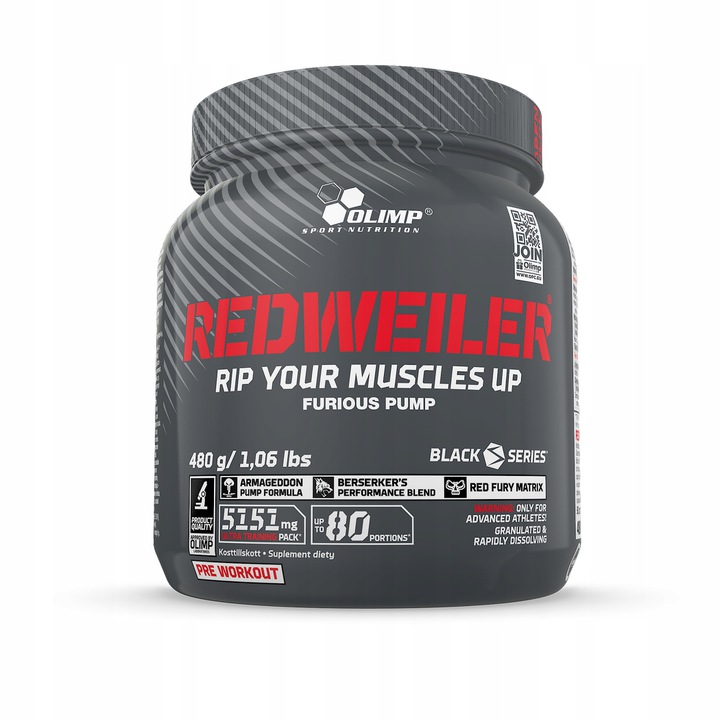 Olimp Redweiler 480g čerpadlo sily kreatín