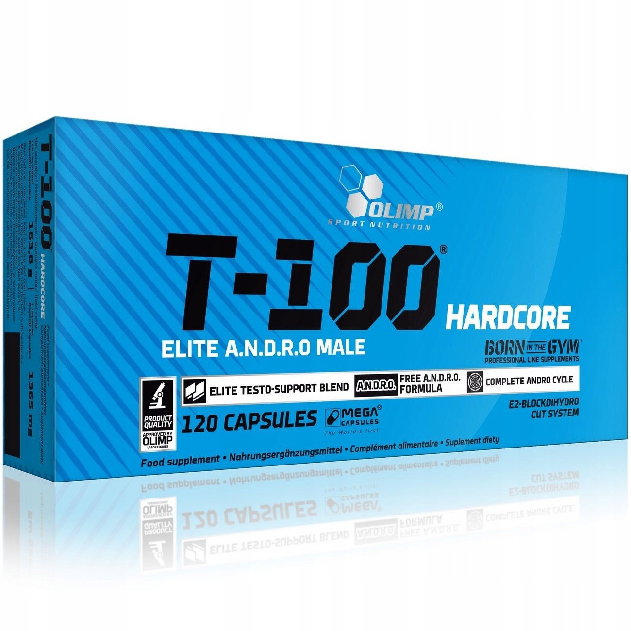 Testosterón - OLIMP T-100 Hardcore 120KAP Testosterón Libido ZMA