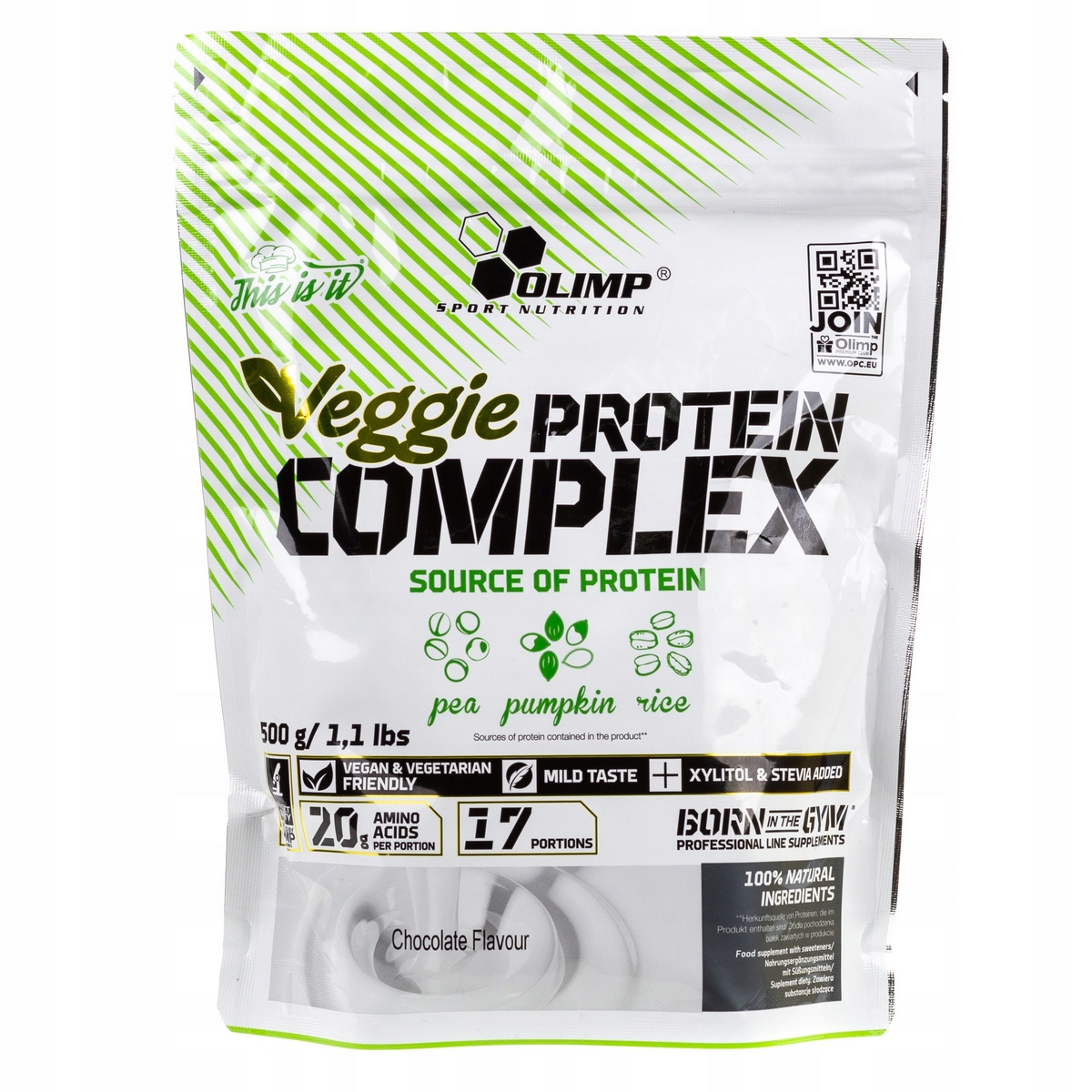 Olimp vegánske proteíny z hrachu ryžovej tekvice 500g