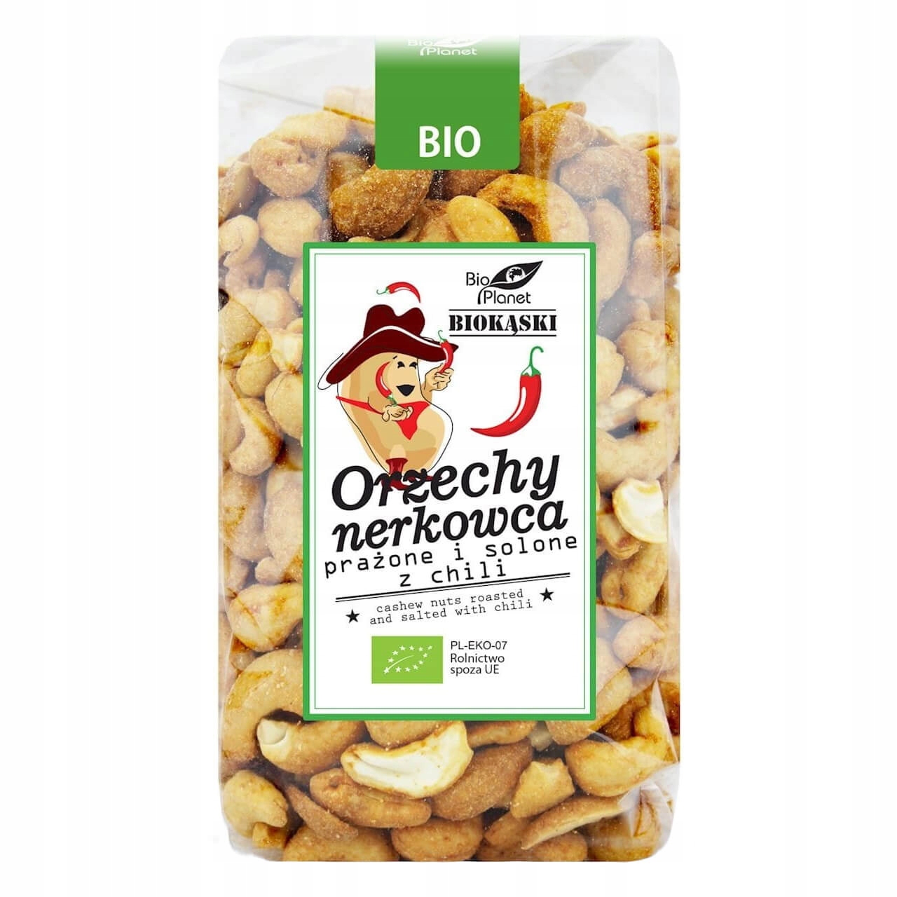 Kešové orechy pečené chili bio 350g bio planéta