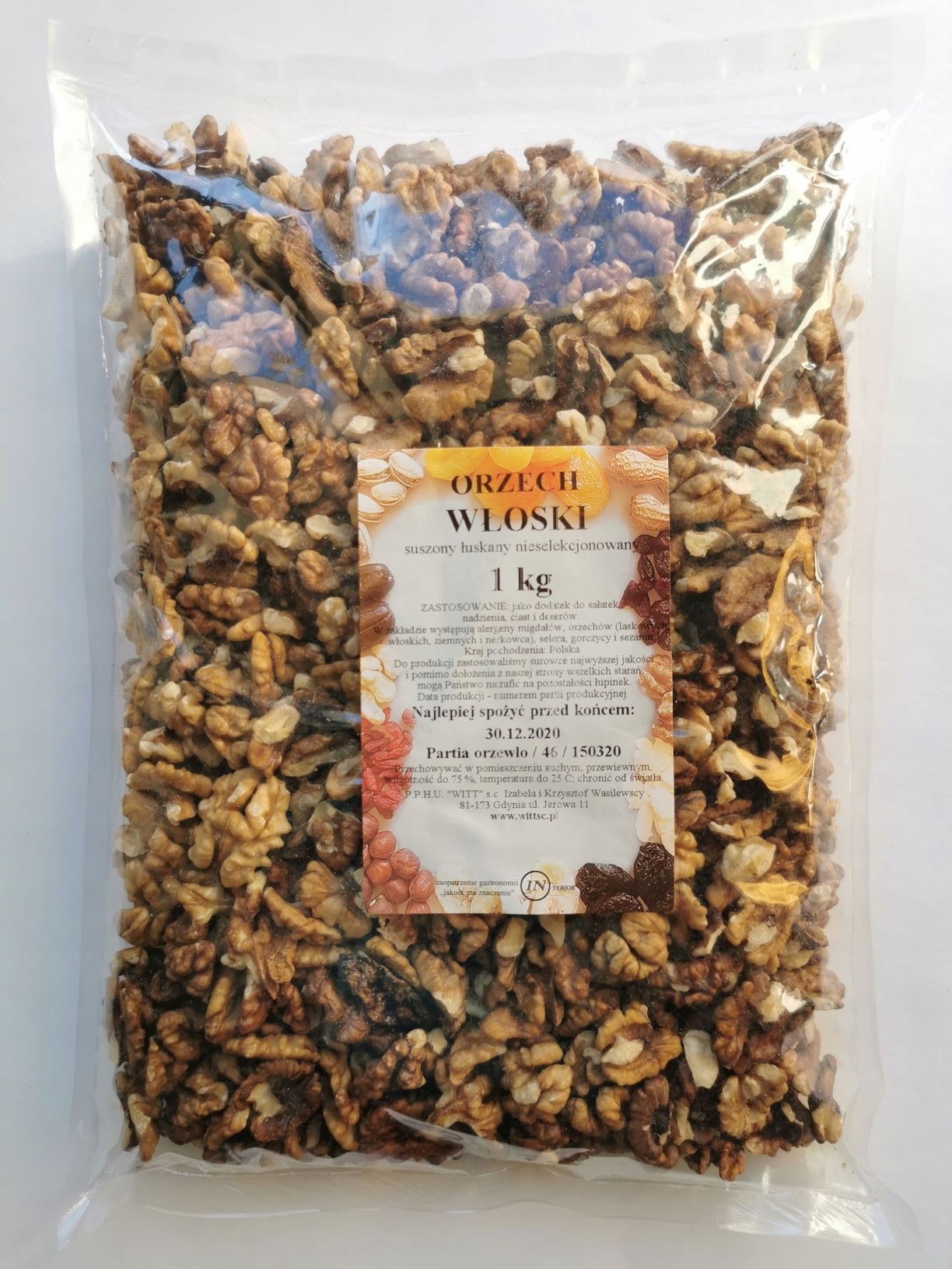 Orechy - ITALSKÉ ORECHY, vylúpané 1 kg, prírodná poľská