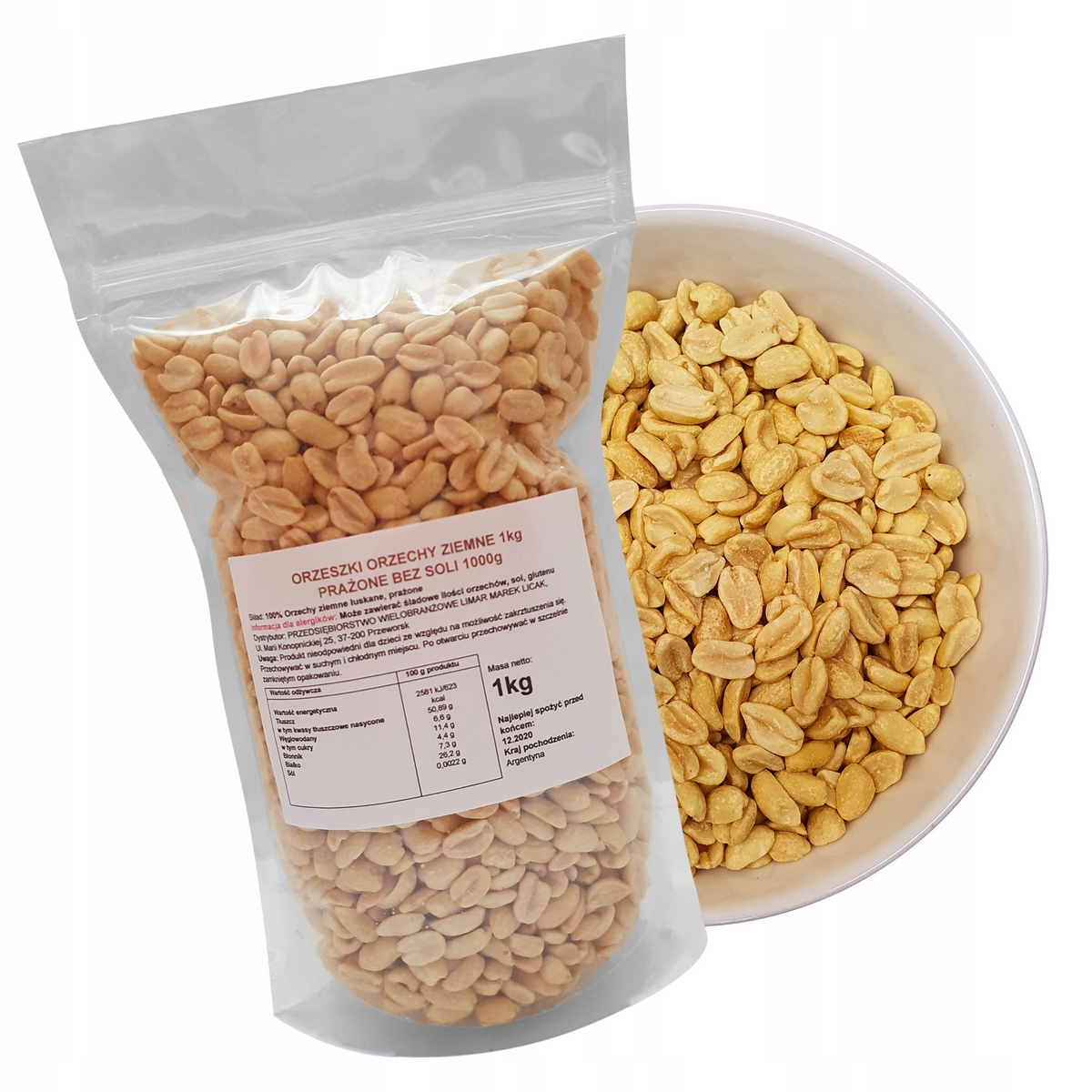 Orechy - Arašidy okúpané orechy bez soli 2 kg