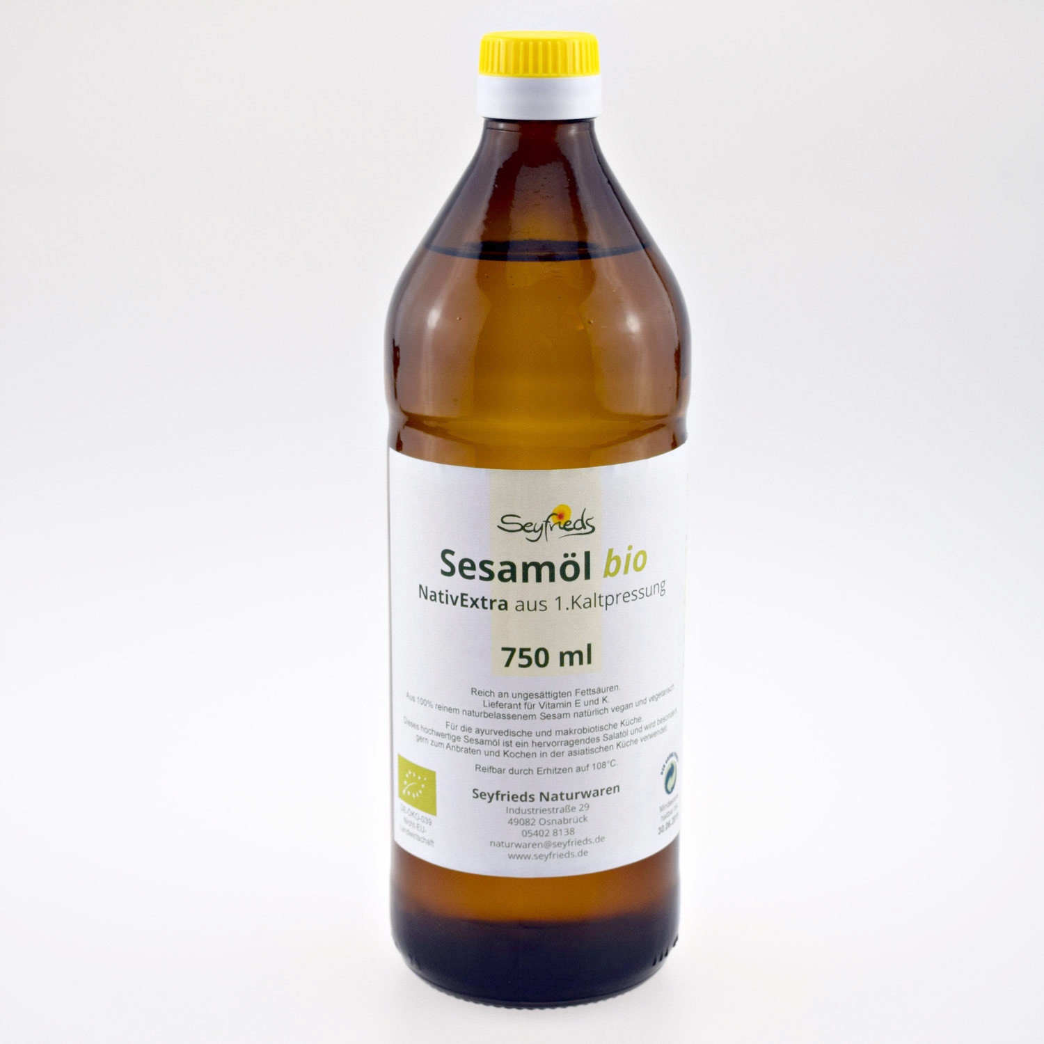 Sezamový olej bio extra panny 750 ml seyfrieds
