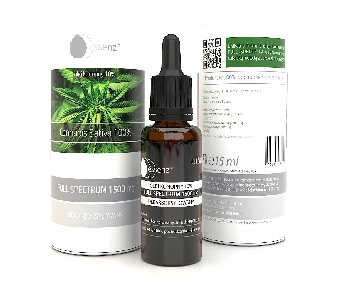 CBD - CBD olej 10% CBD 1500mg 15ml certif / Essenza + Grats