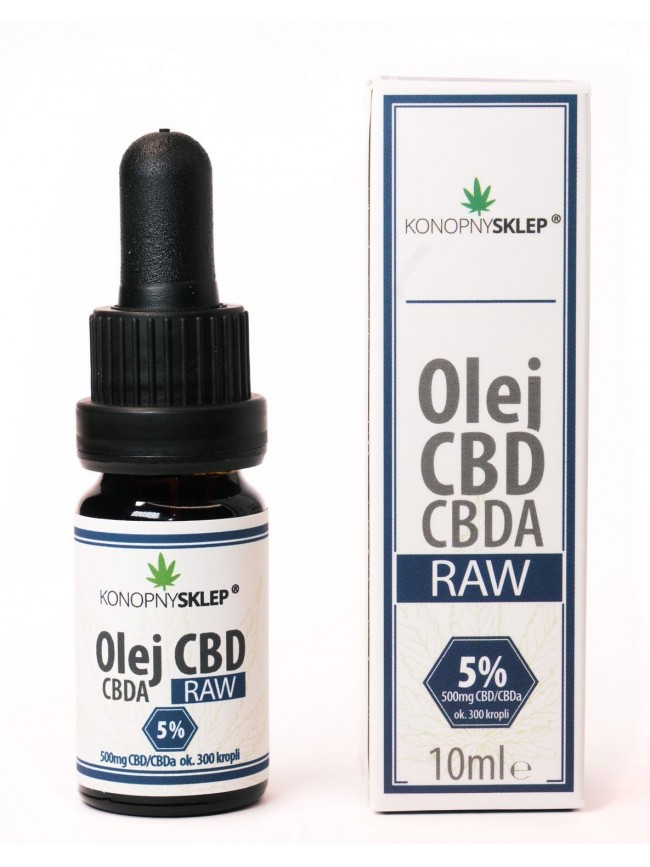 CBD - RAW konopný olej 5% CBD + CBDA 10ml 500mg Raw