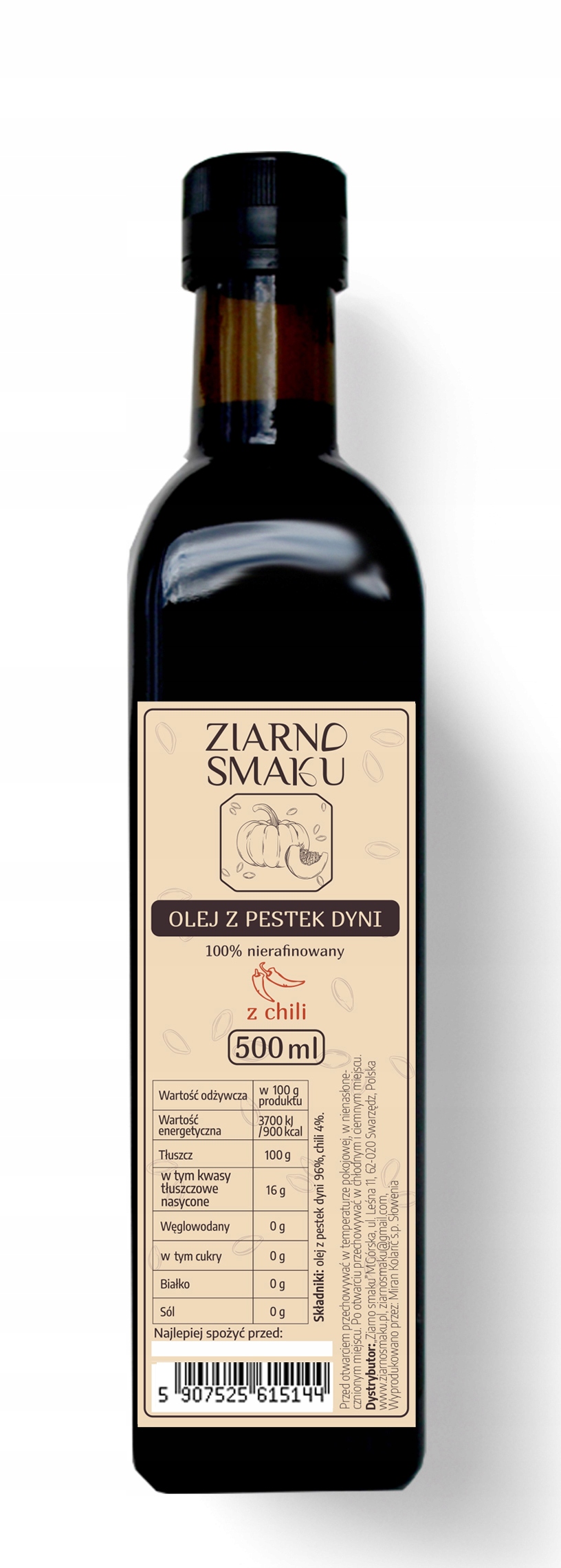 Tekvica olej z Chili Manipurotiť 500 ml