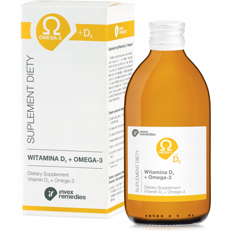 Omega 3 6 7 9 vitamín D3 EFA kyseliny Invex 300 ml