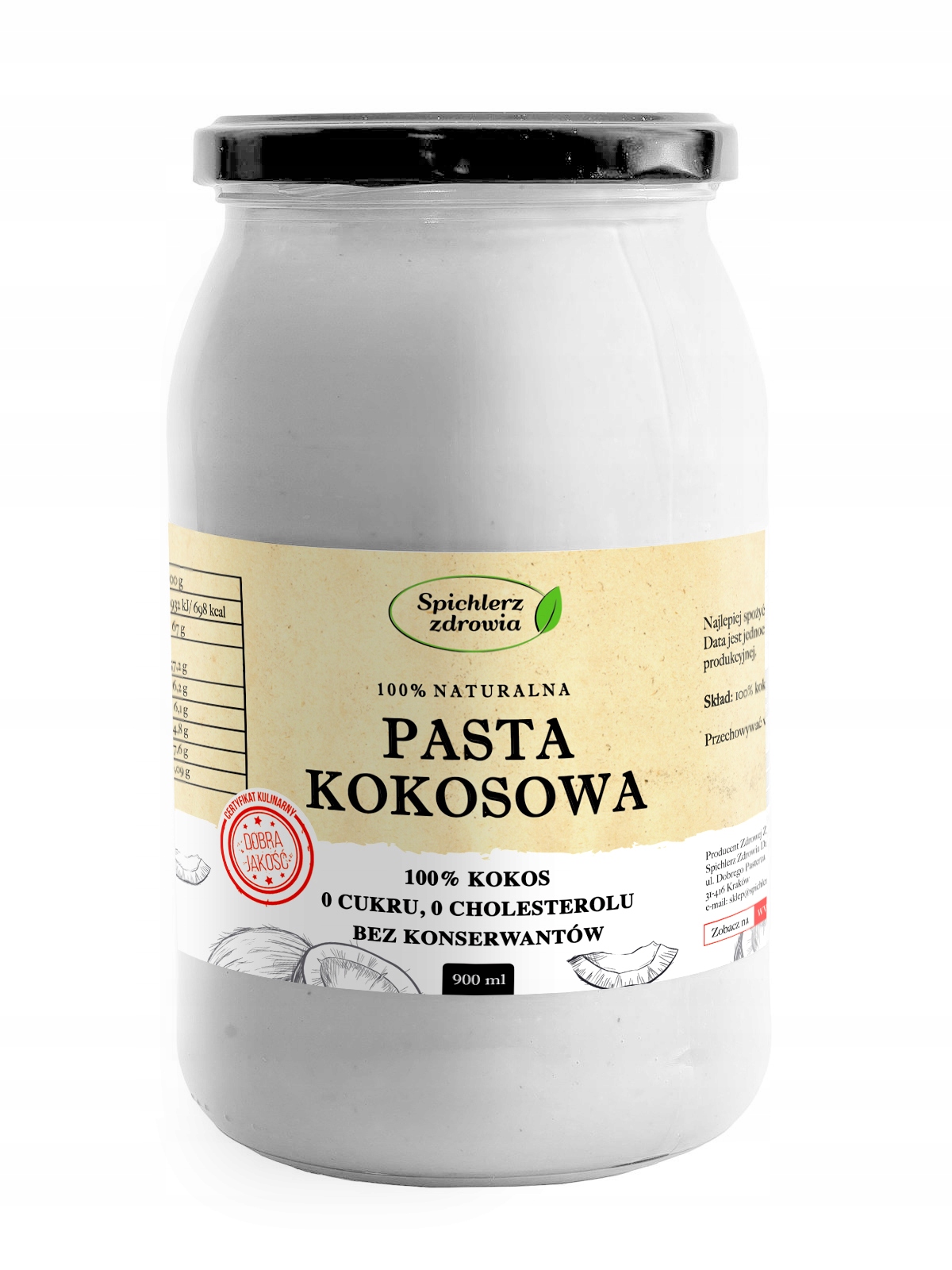 Prírodná kokosová pasta 900ml výrobca + ZADARMO