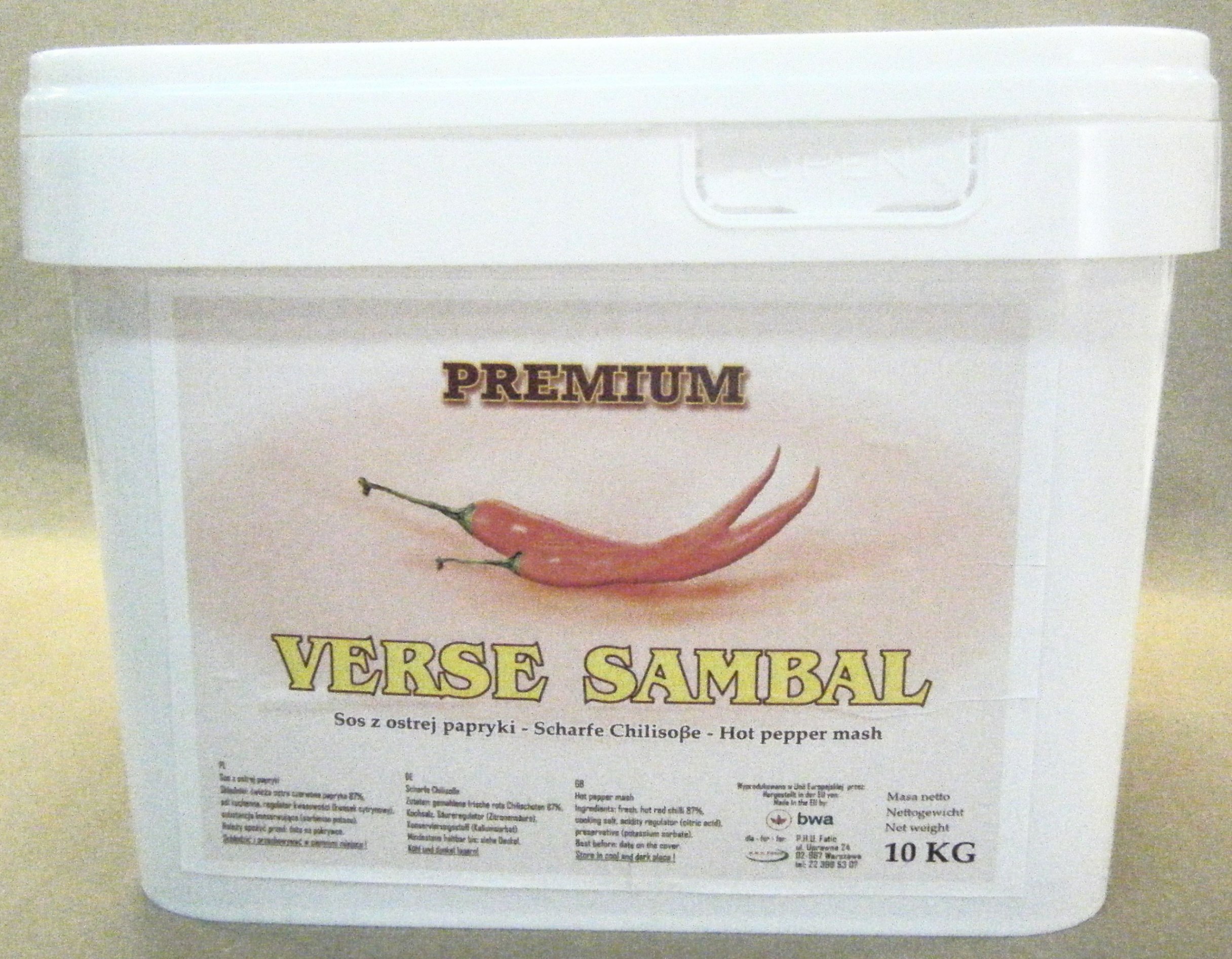 Premium verš Sambal 87% čerstvé papriky