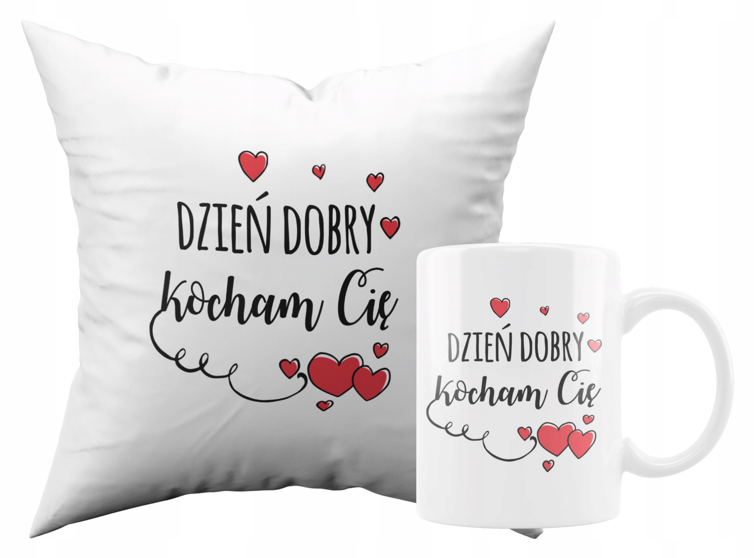Darček na Valentína - Vankúš + hrnček pre set pre Valentína