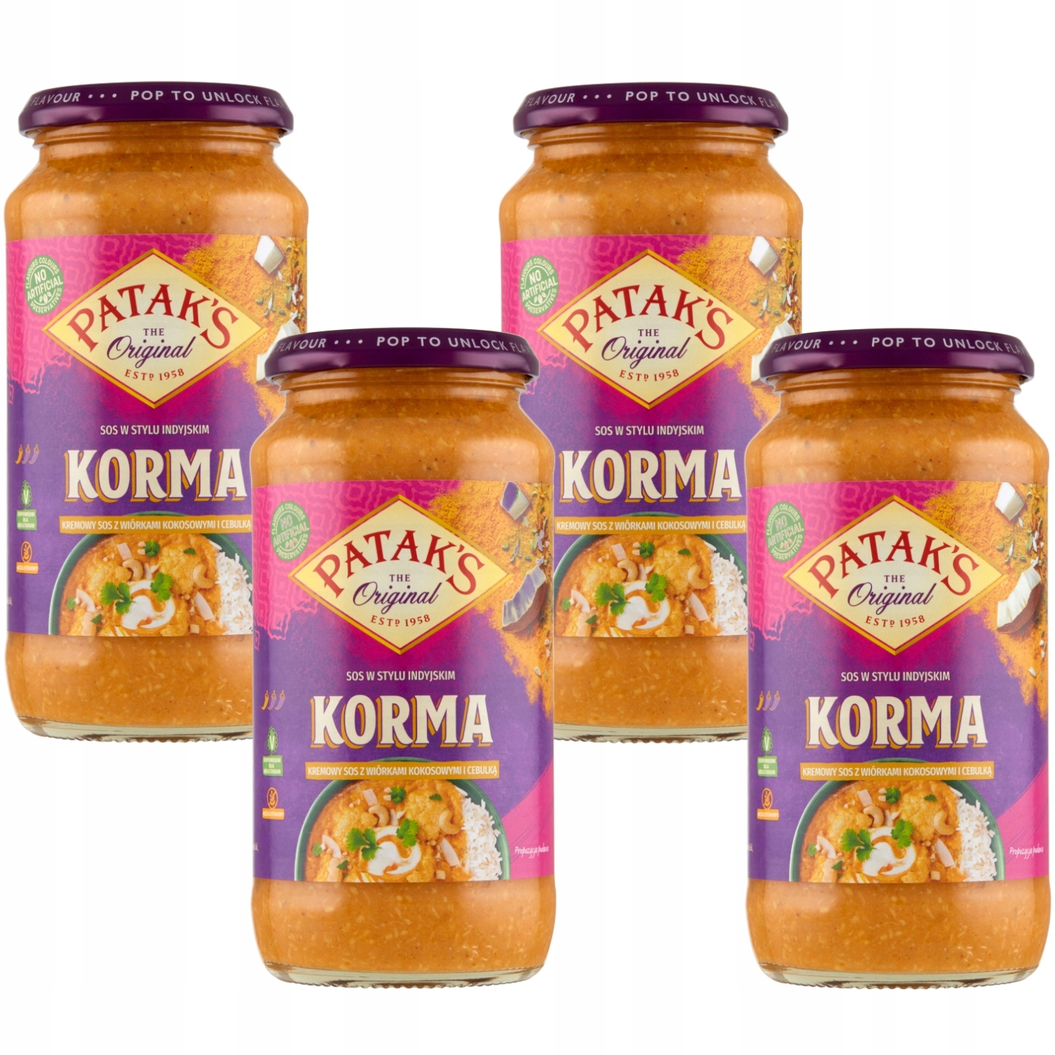 Indicka kuchyňa - Patak je krémový krém SOS kokos a cibuľa 4 x 450g