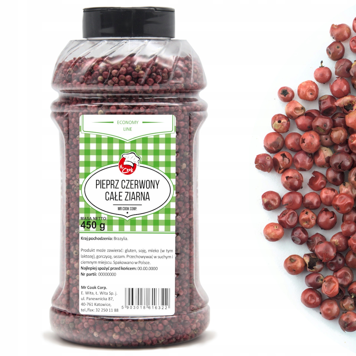 Pepper červené zrno semeno 450g Jar Kvalita