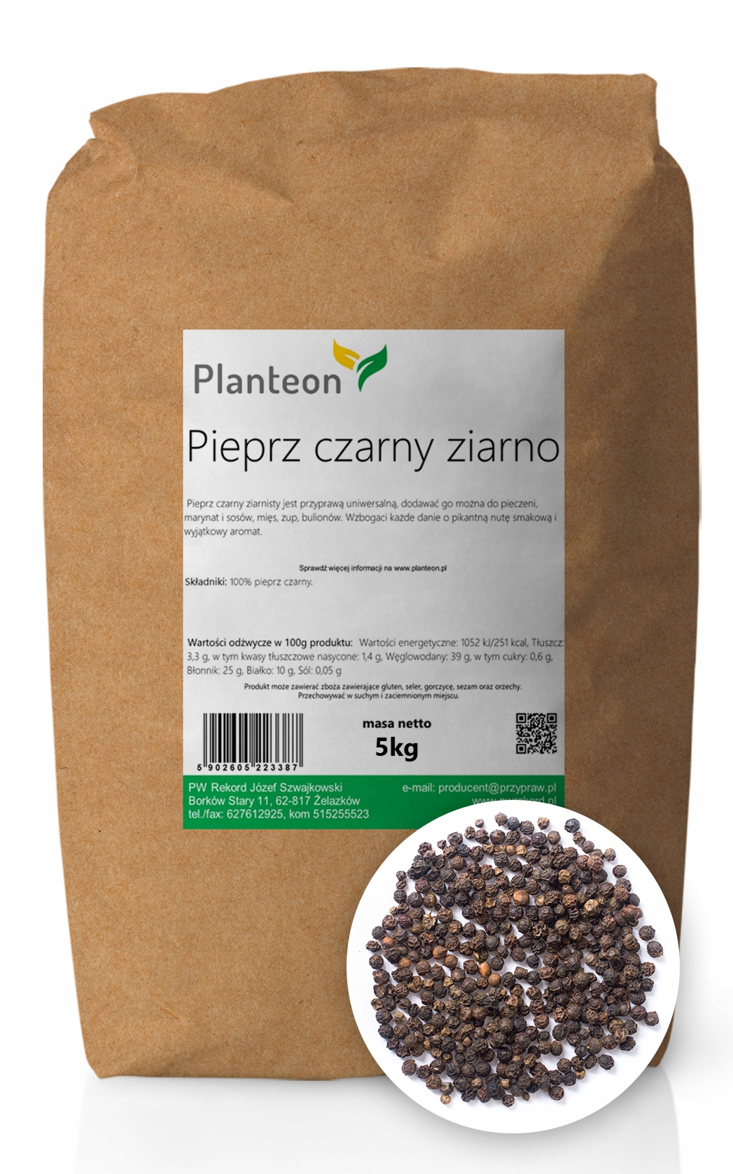 Pepper Black Grain veľký balíček, žiadna chémia 5kg
