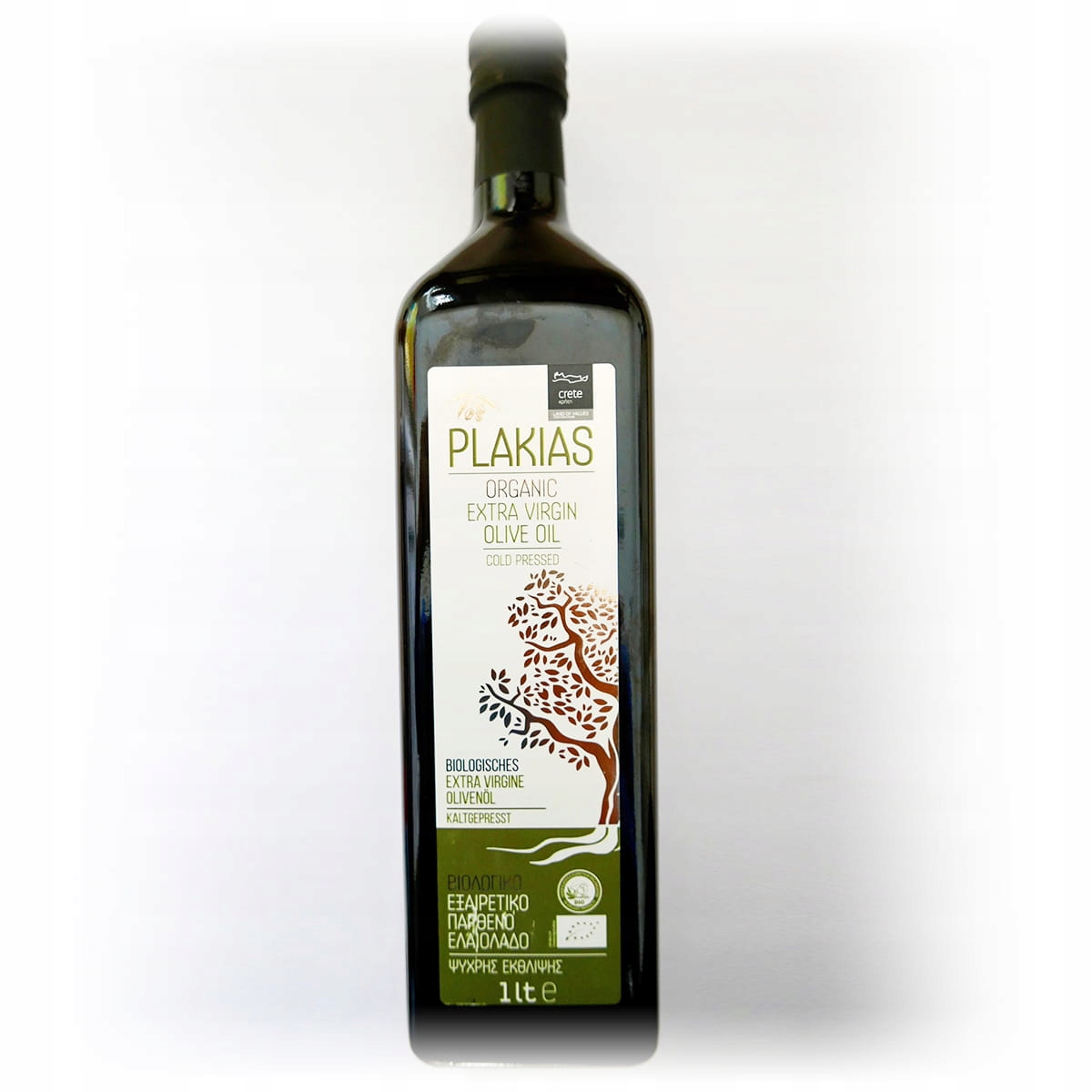 Olivový olej - Fľaša organického olivového oleja Plakias 1L