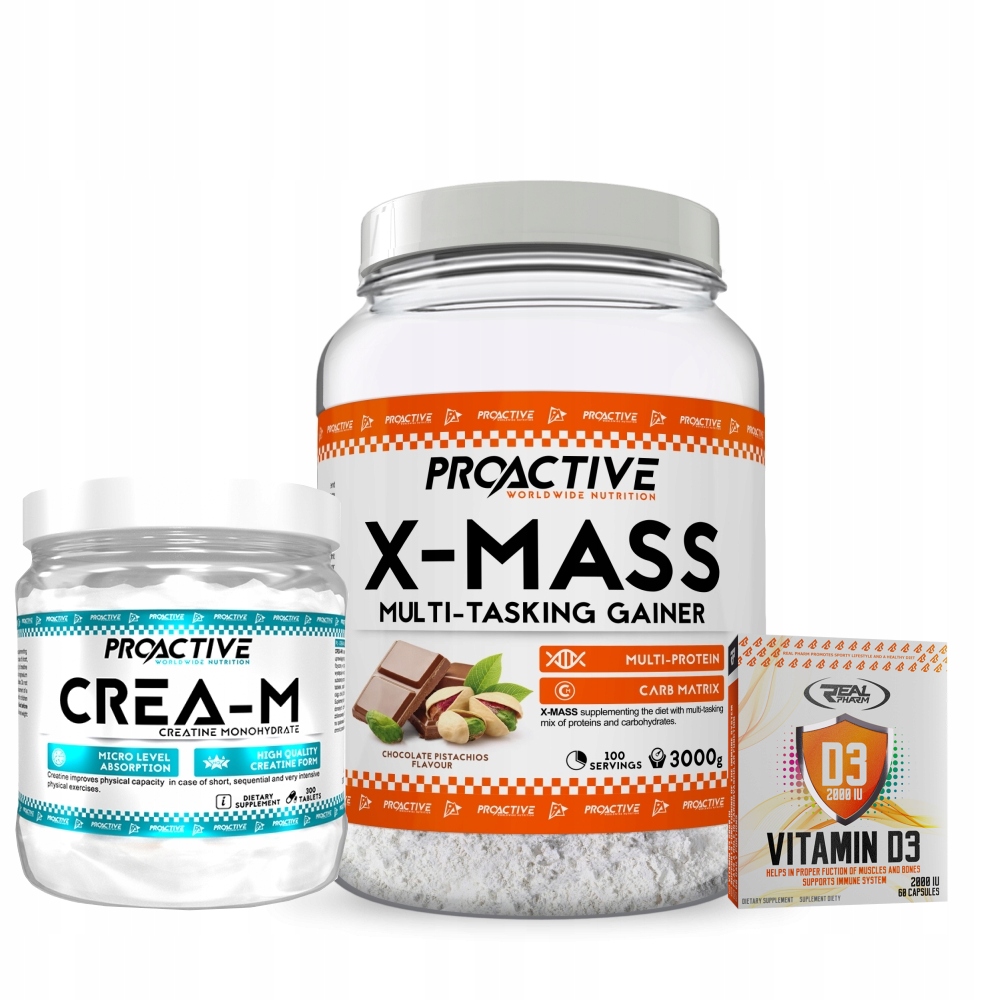 Gainer - Proaktívna X-Mass Nougat Gainer + Crea M Kreatín