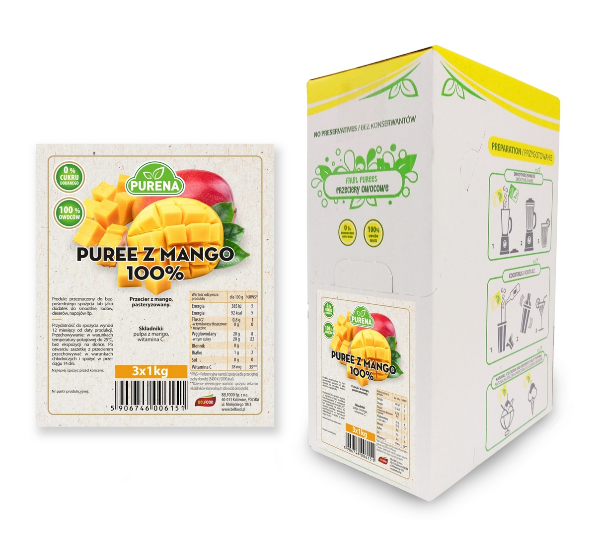 Pyré (pyré) s manga alphonso 100% purena 3x1kg