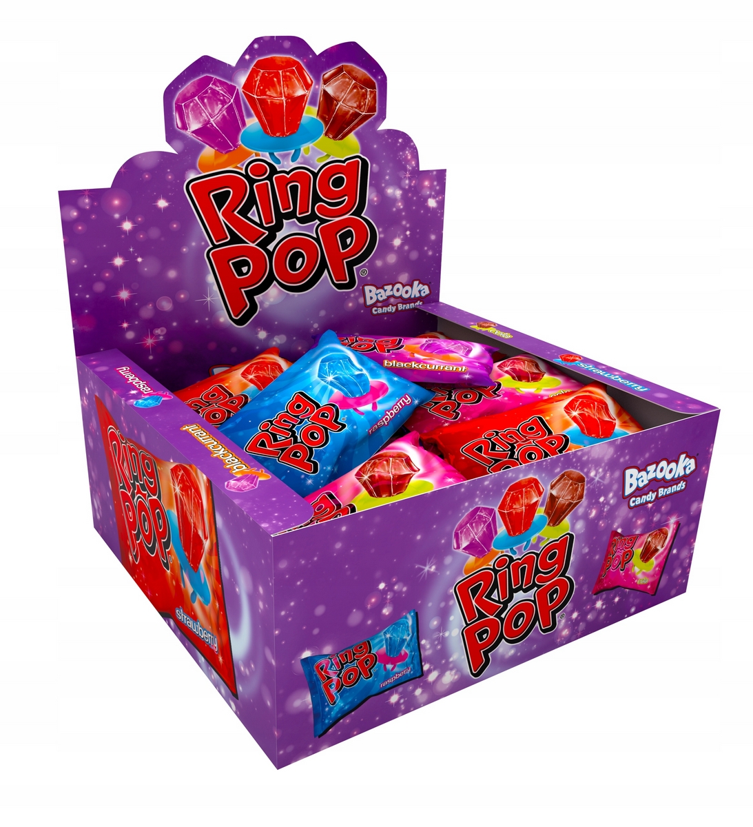 Ring pop Original Lollipops Zmiešajte príchute 10G x 24ks