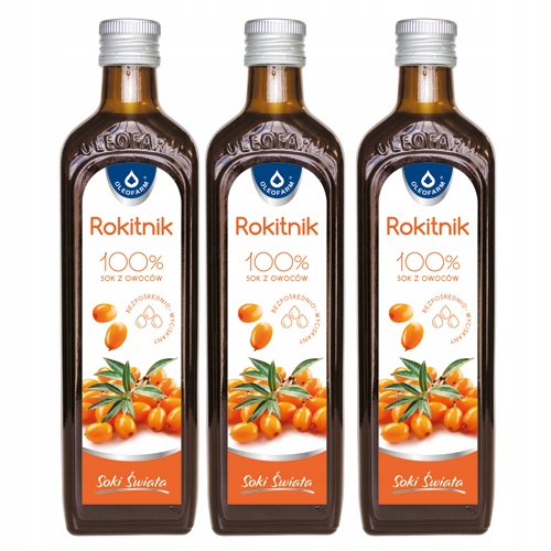 ROKITNIK 100% ovocná šťava z rakytníka, 3x980ml