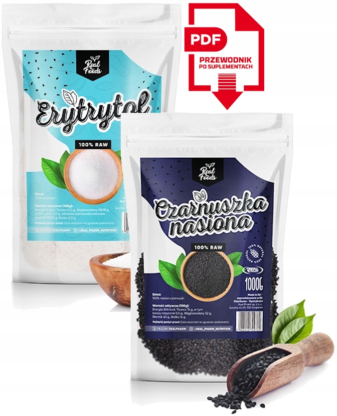 Real Foods Black Seeds 1kg + Erytritol 500g