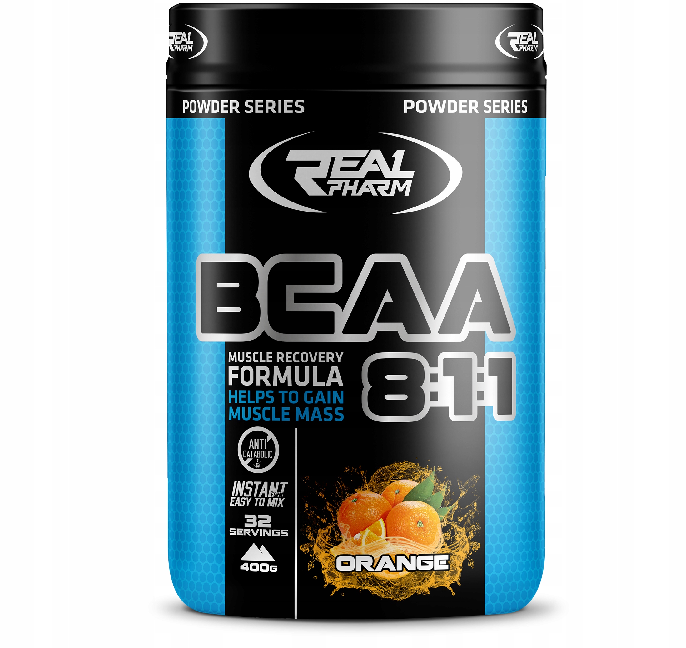Aminokyseliny - Real Pharm BCAA 8: 1: 1 Orange