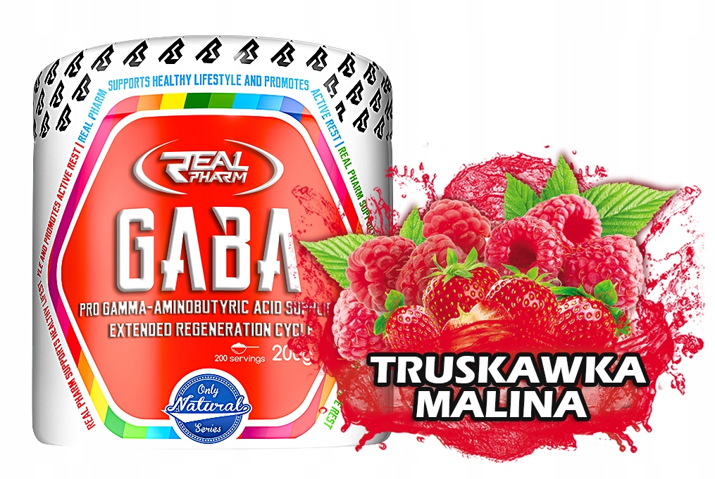 Testosterón - Real Pharm Gaba 200g Instant Strawberry Raspberry 4sen