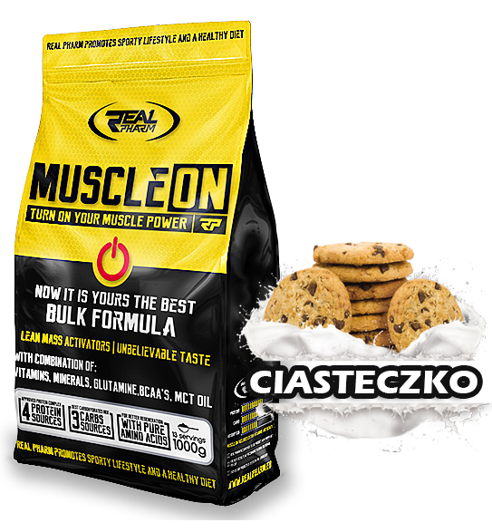 Gainer - Real Pharm Sval na objem 1000 g Cookie 45% bielkovín