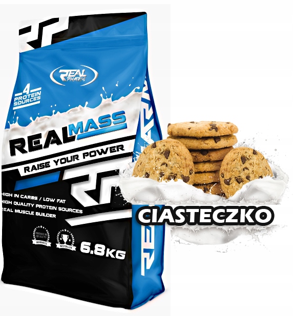 Gainer - Real Pharm Hass Gainer 6800g Cookie 20% bielkovín