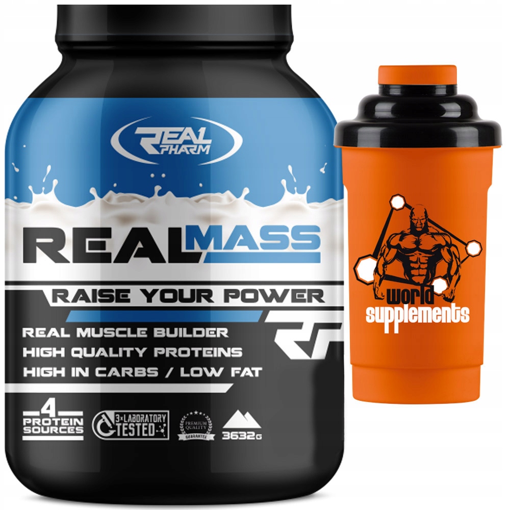 Gainer - Real Pharm Real Mass 3632G Mass Vanilia + Shaker