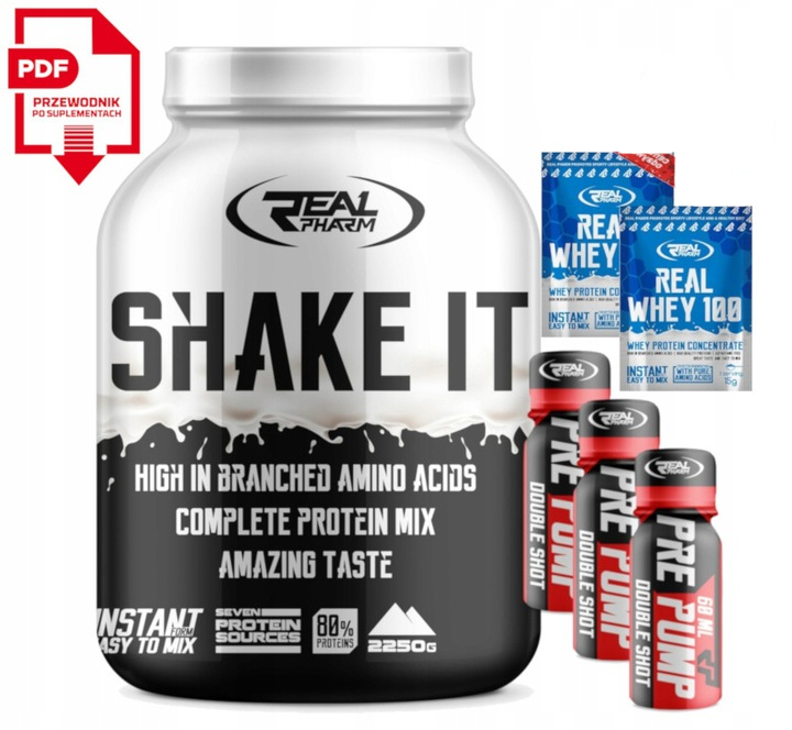 Proteín - Real Pharm Shake IT 2250g Wanilla Jagoda + Chrapia!