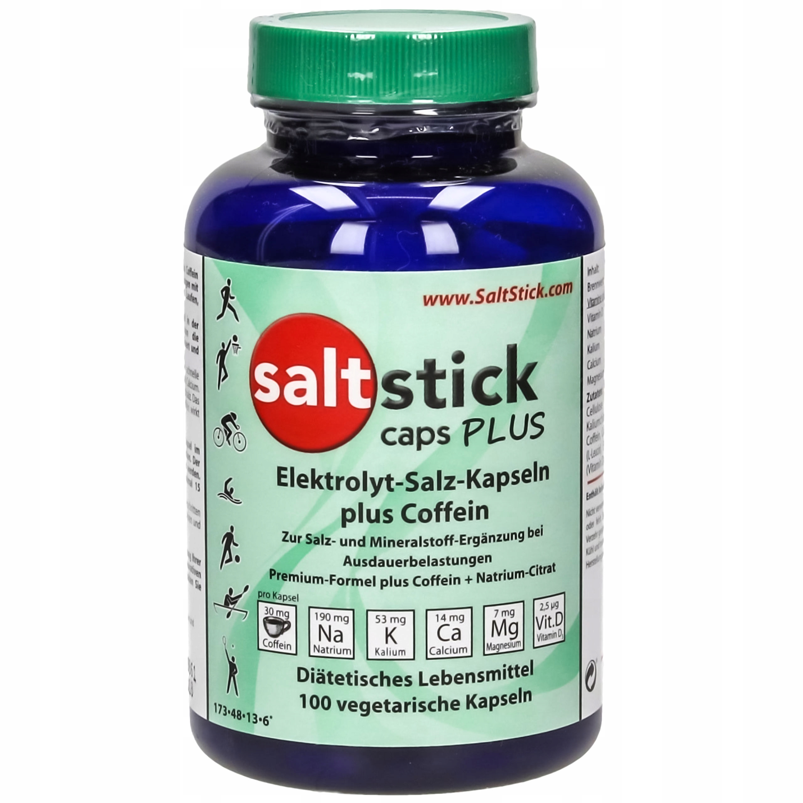 Saltstick plus 100CAP elektrolyty + kofeín horečnatý