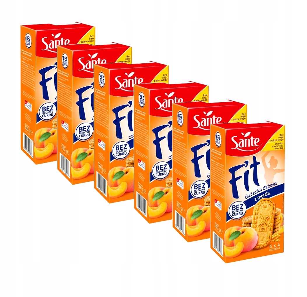 Sante Fit Cereal Cookies s marhuľa 6x 300g