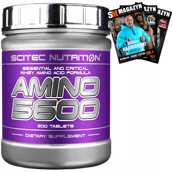 Aminokyseliny - Scitec amino 5600 500 Tabuľka Aminokyseliny BCAA EAA