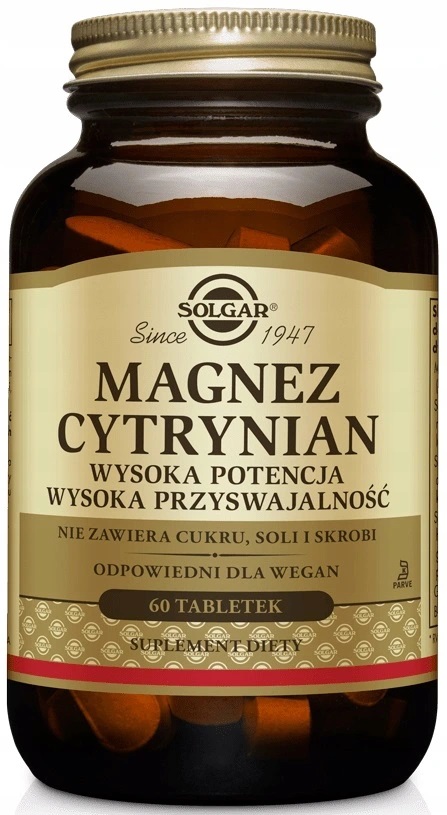 Solgar Citrát Horčík 200 mg Magnézium 60T Cresus